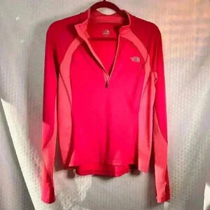 The North Face Quarter Zip Active Lightweight Pink Jacket, Size M Thumbholes,